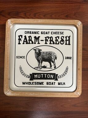 Farmhouse wall Art Organic Goat Cheese 13x13